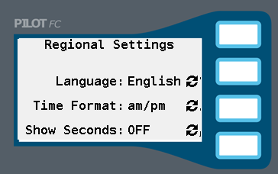 Image of the regional settings options.
