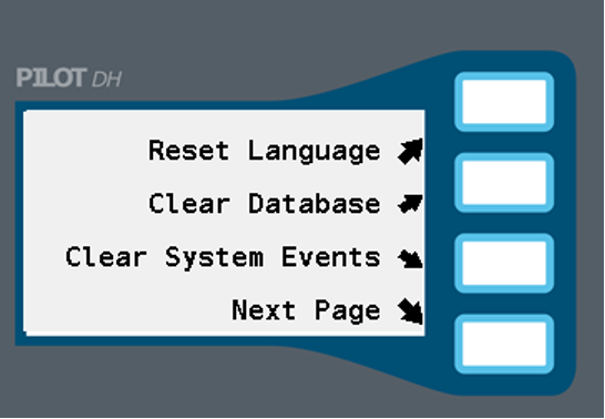 Image showing the options for the Data Reset option.