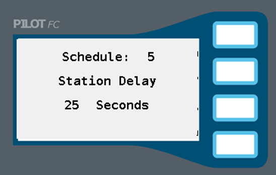 Image of the screen with the delay set.