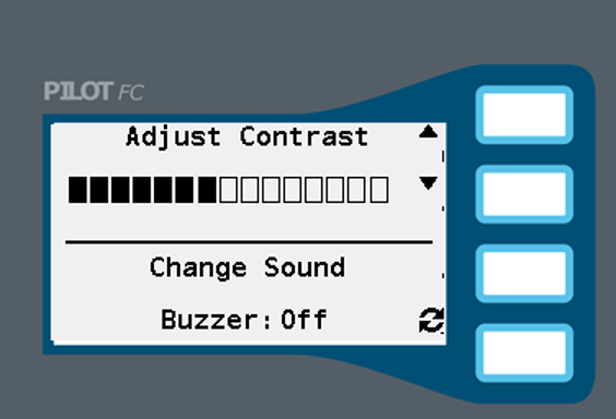 Image showing the interface for adjusting the contrast and sound.