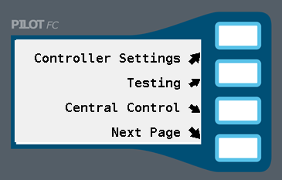 Image showing the screen with settings options.