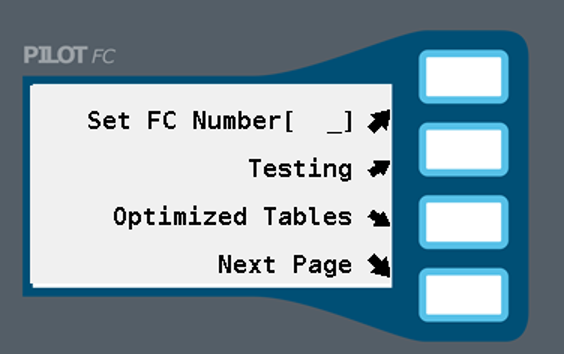 Image showing the screen to set the FC number.