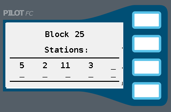 Image of the Block with station numbers entered.