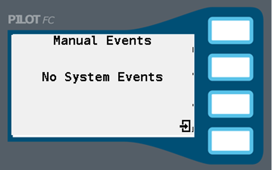 Image of the screen showing Manual Events.