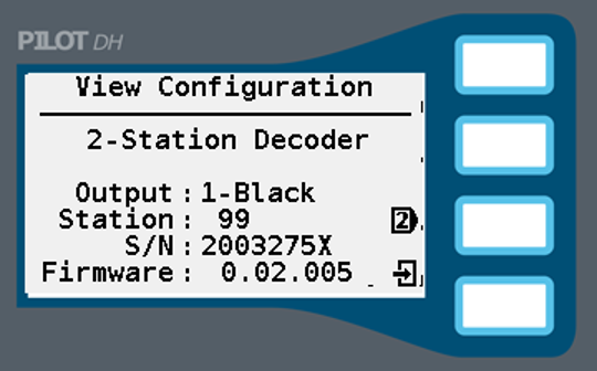 Image of the screen for the 2-Station Decoder configuration.
