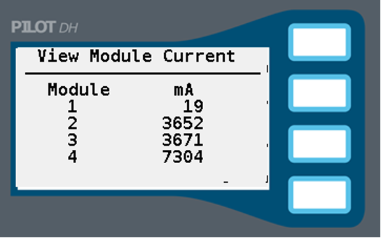 Image of the screen showing View Module Current screen.