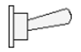 Drawing of the toggle switch in the ON position.
